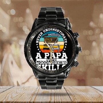 Discover Woodworking joinery carpenter woodworker chainsaw profession 2 Carpenter Calendar Steel Band Watch