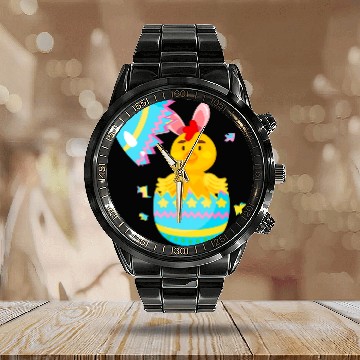 Discover Chicken Lover Easter Egg Hunt Bunny Ear Chicken Easter Day 2 Baseball Tees Calendar Steel Band Watch