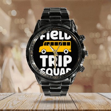 Discover Field Trip Squad School Bus Field Day Vibes Calendar Steel Band Watch