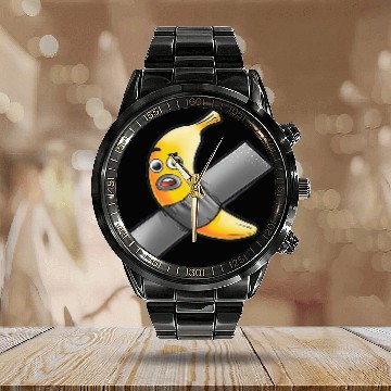 Discover Funny Banana Trending Baseball Tees Calendar Steel Band Watch