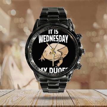 Discover It Is Wednesday My Dudes 1 Calendar Steel Band Watch