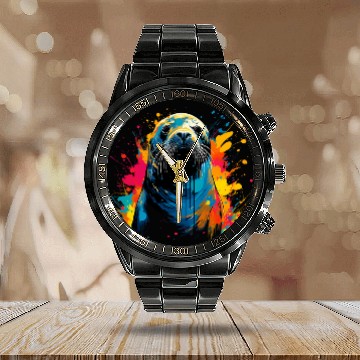 Discover Artistic Colorful Pop Art painted Seal Baseball Tees Calendar Steel Band Watch