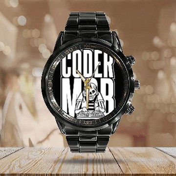 Discover Skeletons Skulls Programmer Skeletons Coder Software Programming Coding Skull Calendar Steel Band Watch
