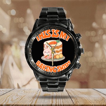 Discover Rabbits This Is My Baking Cute Rabbit Baking Carrot Cake Calendar Steel Band Watch