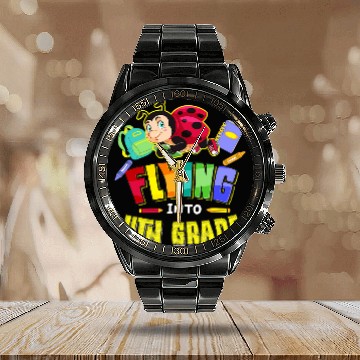 Discover Flying Into 4th Grade Ladybug Back To School First Day Cute Baseball Tees Calendar Steel Band Watch