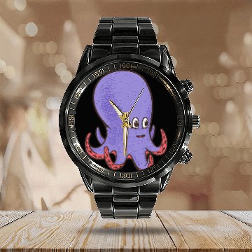 Discover Octopuss Lover Cute Purple Smiling Octopus Calendar Steel Band Watch