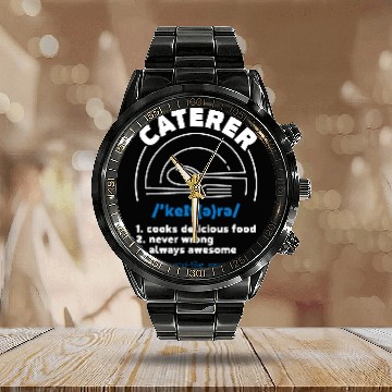 Discover Catering Service Catering Squad Food Chef Waiter Caterer 23 Baseball Tees Calendar Steel Band Watch