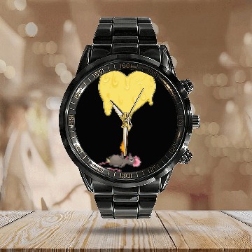 Discover Funny Cheese Mouse Fondue Art Calendar Steel Band Watch
