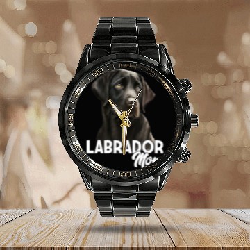 Discover Labrador Lab Dog Black Labrador Mom Cute Drawn Lab Dog Calendar Steel Band Watch