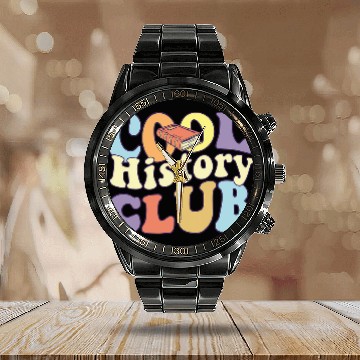 Discover Cool History Club History Buff BA History Major Student Baseball Tees Calendar Steel Band Watch