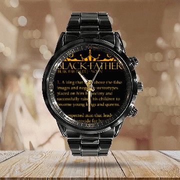 Discover Black Father African American Fathers Day Afrocentric Dad 2 Calendar Steel Band Watch