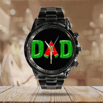 Discover Cool Dad Watermelon Funny Daddy Fruit Eater Melon Fan Gift Baseball Tees Calendar Steel Band Watch
