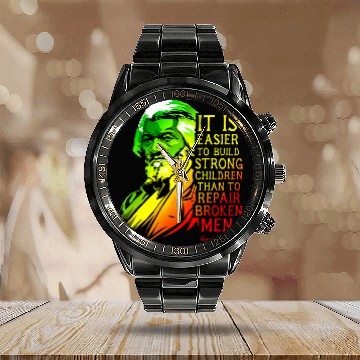 Discover Frederick Douglass Quote for Black History Month 4 Calendar Steel Band Watch