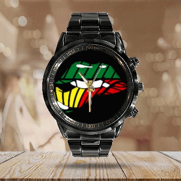 Discover African Lips Black History Month Black Queen Pride Apparel 1 Calendar Steel Band Watch