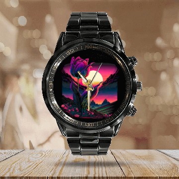 Discover Retro Aesthetic Tulip Calendar Steel Band Watch