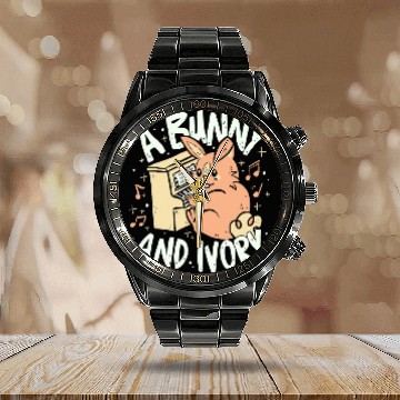 Discover Piano Music Rabbit on Piano Ebony and Ivory Pun Baseball Tees Calendar Steel Band Watch