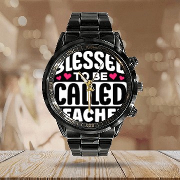 Discover Blessed To Be Called Teacher Appreciation Design Cute Baseball Tees Calendar Steel Band Watch