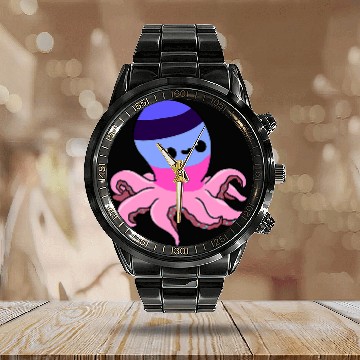 Discover Omnisexual Pride Octopus Calendar Steel Band Watch