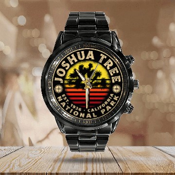 Discover Joshua Tree National Park Outdoor 8 Baseball Tees Calendar Steel Band Watch