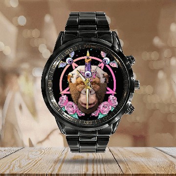Discover Pastel Goth Chimpanzee Pagan Creepy Menhera Chimpanzee Calendar Steel Band Watch