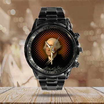 Discover George Washington 1st President Portrait Painting Baseball Tees Calendar Steel Band Watch