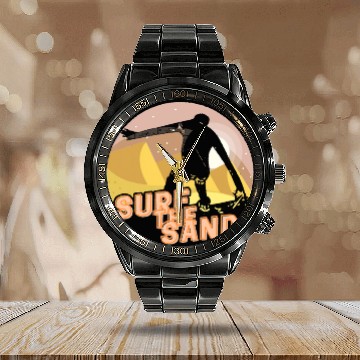 Discover Skiing Ski Surf the sand sand boarding sledding surfing skiing 1 Calendar Steel Band Watch