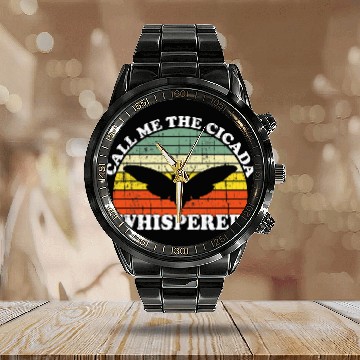 Discover Cicada Whisperer 2Brood X Eastern Insect Bug Enthusiast Baseball Tees Calendar Steel Band Watch