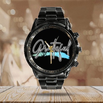 Discover Grateful art design Calendar Steel Band Watch