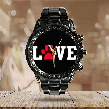 Discover Cool Love Paw Prints Pet Dog Cat Lovers Calendar Steel Band Watch