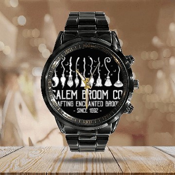 Discover Salem Broom Company for a Halloween Fan Calendar Steel Band Watch