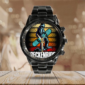 Discover Skiing Ski Breckenridge Snowboarding Snowboard Mountain Snowboarder Baseball Tees Calendar Steel Band Watch