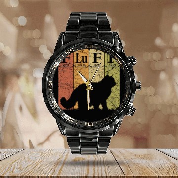 Discover Fluff Cat Periodic Table Elements Cat Lover Cat Scientist 4 Calendar Steel Band Watch