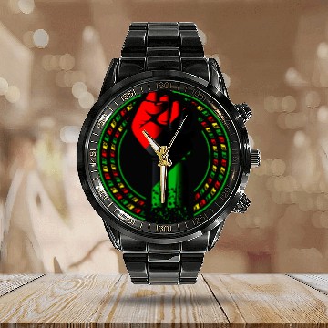 Discover BLM Pro Black Power Fist Calendar Steel Band Watch
