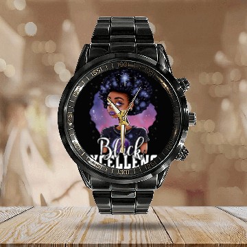 Discover Black Excellence African Pride Black History Month 2 Calendar Steel Band Watch