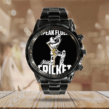 Discover Cricket Fan I Speak Fluent Cricket Cricket Calendar Steel Band Watch