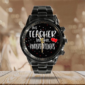 Discover This Teacher Loves Her Kindergartners Valentines Day Student Zip Calendar Steel Band Watch