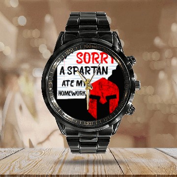 Discover Homework Spartan Student Excuses Sparta Warrior Calendar Steel Band Watch