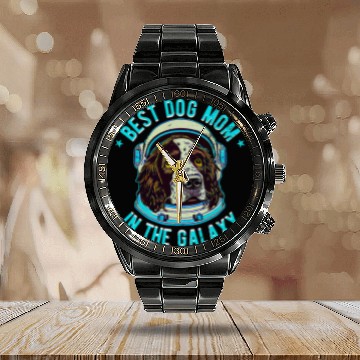 Discover The bests Springer Spaniel dog Mom in the galaxy 438 Calendar Steel Band Watch