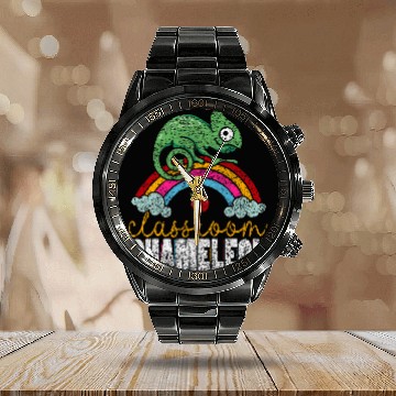 Discover Classroom Chameleon Back To School Class Substitute Teacher Baseball Tees Calendar Steel Band Watch