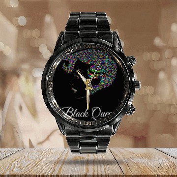 Discover Black History Empowerment Black Queen 1 Calendar Steel Band Watch