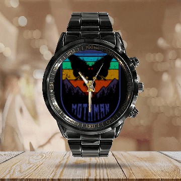 Discover Mothman Cryptid Humanoid Creature Cryptidcore Folklore 78 Calendar Steel Band Watch
