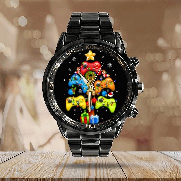 Discover Video Game Controller Christmas Ornament Tree Game Lover PJs169 Zip Calendar Steel Band Watch