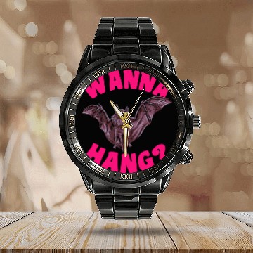 Discover Wanna Hang Pastel Goth Bat Lover Halloween Occult Pagan 596 Baseball Tees Calendar Steel Band Watch