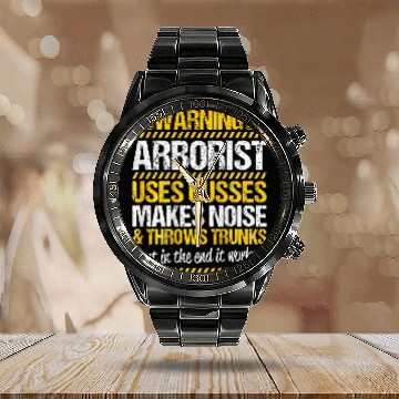 Discover Arboriculturist Tree Surgeon Forest Throws Trunks Arborist Calendar Steel Band Watch