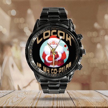 Discover Hot Cocoa CoPilot Santa Chocolate Lover Calendar Steel Band Watch