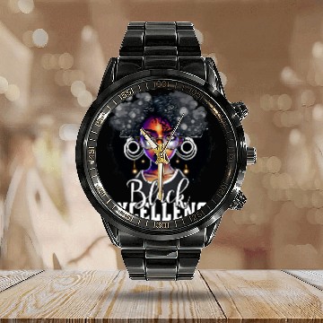 Discover Black Excellence African Pride Black History Month 1 Baseball Tees Calendar Steel Band Watch