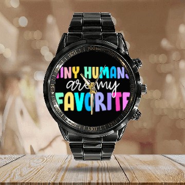 Discover Tiny Humans Are My Favorite Funny Teaching Preschool Teacher Calendar Steel Band Watch