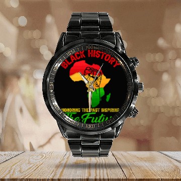 Discover Black History Honoring The Past Inspiring The Future Womens Calendar Steel Band Watch