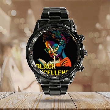 Discover Black Excellence African Pride History Month Calendar Steel Band Watch