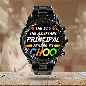 Discover Funny Assistant Principal Back To School Trendy Calendar Steel Band Watch